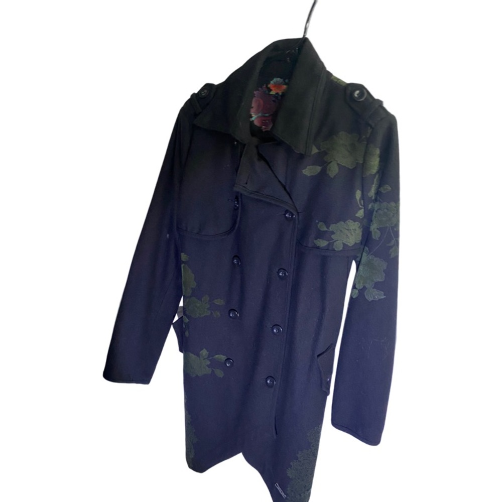 Desigual rainbow size 44 peacoat with flower detail